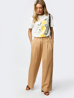 Брюки-палаццо из хлопка с защипами - Vilatte фото 5