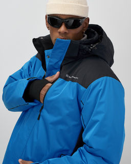 Горнолыжная куртка мужская зимняя голубого цвета 7611Gl