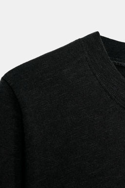 CAMISETA ALGOD?N FLAM? / Negro - Zara фото 8
