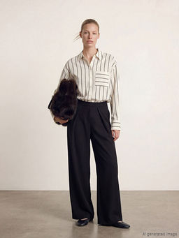 Pili Detayl? Geni? Pa?a Kad?n Pantolon