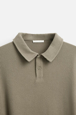 TEXTURED RIBBED POLO SHIRT - Zara фото 19