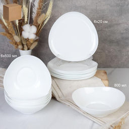 Столовый набор 13 предметов Новая форма / GRAY-13/878 (WHITE) /уп 2/