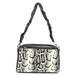 Сумка женская натуральная кожа GU 2033-0011, 3отд, плечевой ремень, черный/серый 257978 - Adelia фото 2