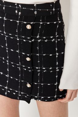 TRENDYOLMILLA Ekru Dugmeli Tuvit Kumas Mini Dokuma Etek TWOAW23ET00371  фото 4