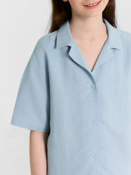 Рубашка для девочки голубая - Mark formelle фото 5