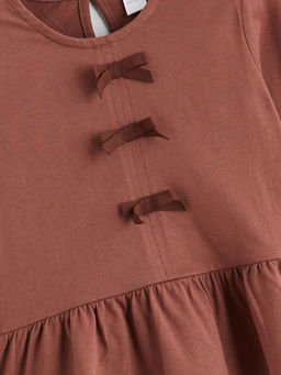 Bisiklet Yaka Fiyonk Detayl? K?z ?ocuk Ti??rt