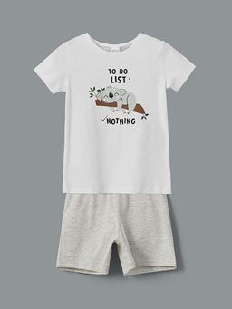 Bisiklet Yaka K?z ?ocuk ?ortlu Pijama Tak?m?