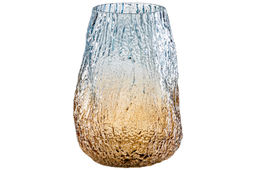 Ваза 17,5*17,5*25 см 4 л, бежево-голубой, стекло