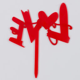 Цена за 3 шт. Топпер для торта Любовь, с бусинами