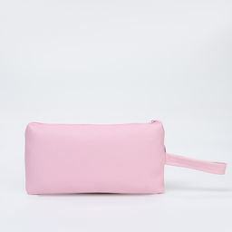 Косметичка-пенал на молнии, плоская, с карманом, розовая - Simaland фото 2