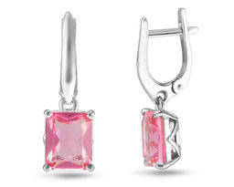 Серьги, рубеллит кварц, Ю-200М44