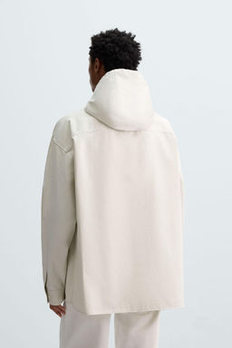OVERSIZE FIT HOODED OVERSHIRT - Zara фото 3