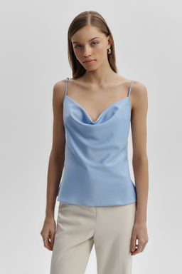 Топ из сатина с драпировкой