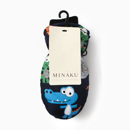 Варежки зимние детские MINAKU, тёмно-синие, 18 см