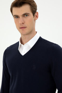 Erkek Lacivert Basic Kazak