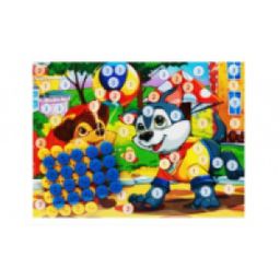 МОЗАИКА ИЗ ПУГОВИЦ. Формат А5. ЩЕНКИ (Арт. М-7338)