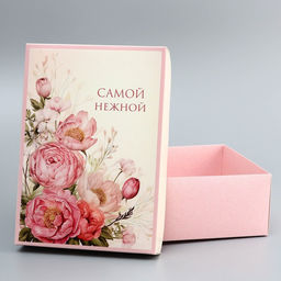 Цена за 5 шт. Коробка складная, крышка-дно, Самой нежной, 24?17?8 см без окна