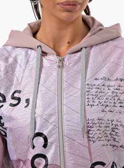 Толстовка из футера комбинированного с принтованной плащевой тканью - А+б коллекция фото 100