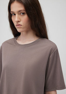 Lux Touch TENCEL TM Kahverengi Basic Crop Tisort - Mavi фото 5