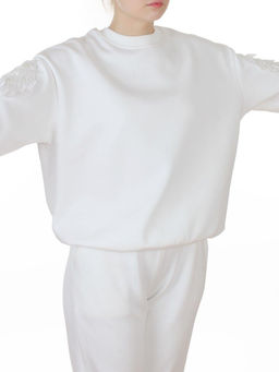 3416/3417 WHITE Костюм спортивный утепленный женский (95% хлопок, 5% эластан)