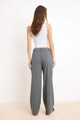 TRENDYOLMILLA Antrasit Palazzo/Extra Genis Paca Dokuma Kumas Pantolon TWOSS23PL00062  фото 16