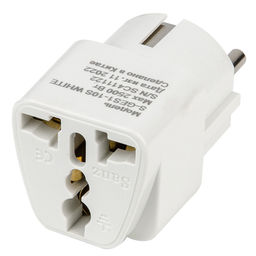 S-GES1-10S WHITE Переходник сетевой, 10А, 2500Вт, с заземлением. Белый. ТМ Uniel