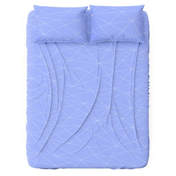 Простыня на резинке Евростандарт Линия 2/1 фиалковый 160х200см, свесы 27см, бязь Комфорт 121г/м2, хлопок 100%, упаковка классическая ПВХ 28х41см, Домашняя мода (Россия)