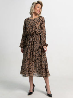 Платье Идиллия (бежево-черное) П15378-16М