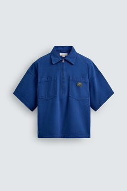 POLO BOXY FIT LAVADO / Azul?n - Zara фото 7