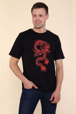 2224 Футболка мужская Тату дракона