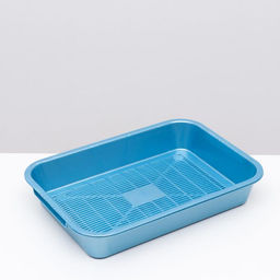 Туалет перламутровый средний с сеткой 36×26×6.5 см голубой