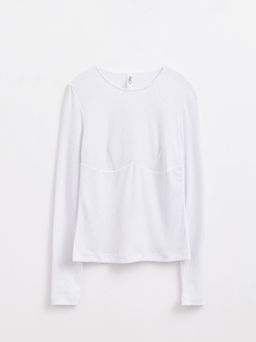 CONTE Джемпер в рубчик с фигурной деталью LD 1576 white