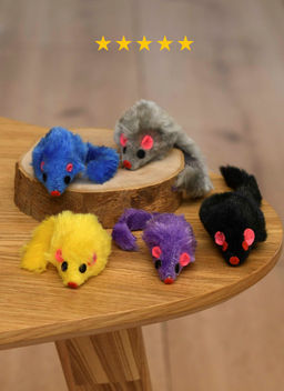 Игрушка для кошек, цветные мышки из искусственного меха, 5 см., 5 шт. PS119