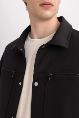 Куртка-поло с воротником-поло Relax Fit Пальто - Defacto фото 8