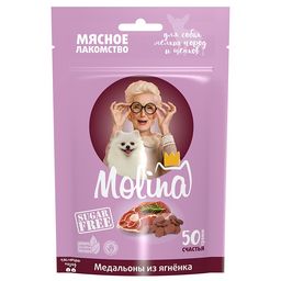 Молина Лакомство для собак мелких пород и щенков Медальоны из ягненка, 50г
