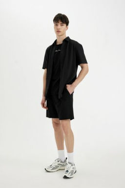 Slim Fit Dar Kesim Dar Paca Cepli Basic Duz Sort