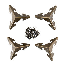 Промысел WF-082 Фурнитура для декоративной отделки уголок 3 x 3 см 4 шт. №01 бронза