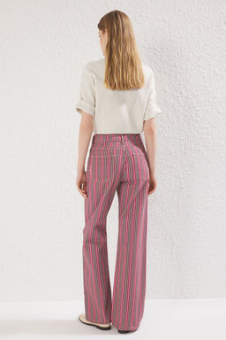 Cok Renkli Cizgili Normal Bel Wide Leg Jeans TWOSS25JE00207 - Trendyolmilla фото 5