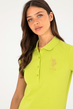 Женская базовая футболка фисташкового цвета Неожиданная скидка в корзине - U.s. polo assn фото 2