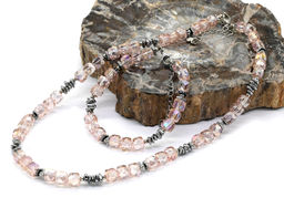 Чокер и браслет из циркона кубик граненый 6*6мм, цвет синий, 40см, 17см - Радуга камня фото 10