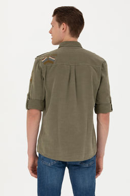 U. S. Polo Assn / Мужская рубашка цвета хаки с длинным рукавом - U.s. polo assn фото 19