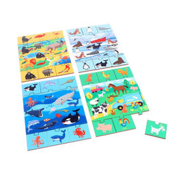 Игровой и обучающий набор Такие разные животные, 4 пазла + картонная книга с окошками - Лесная мастерская фото 3