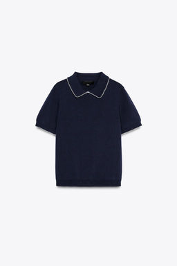 KNIT TOP WITH PIPING - Zara фото 5
