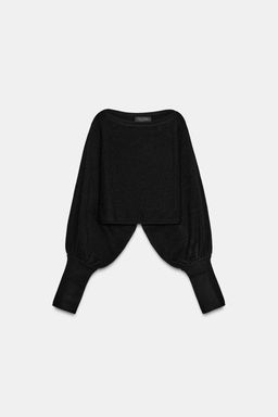 SHORT KNIT PUFF SLEEVE JUMPER - Zara фото 14