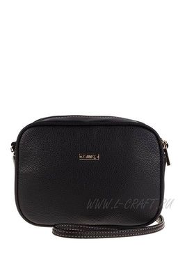 Стильная черная сумочка из экокожи. Модель №1376 - L-craft фото 2