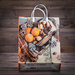 Цена за 2 шт. Пакет новогодний «Мандариновое настроение», мягкий пластик, 40×30 см, 140 мкм