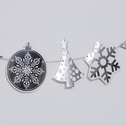 Гирлянда бумажная «Новогодняя», 230 см, серебряная