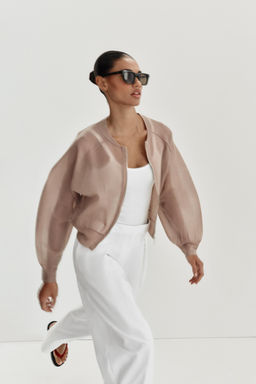 CHAQUETA BOMBER PUNTO / Beige - Zara фото 7