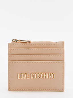 Женский картхолдер LOVE MOSCHINO SLG SIGNATURE Артикул 4376409, бежевый