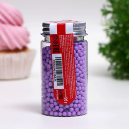 Посыпка кондитерская Шарики, 4 мм, фиолетовый матовый, 50 г - Simaland фото 2